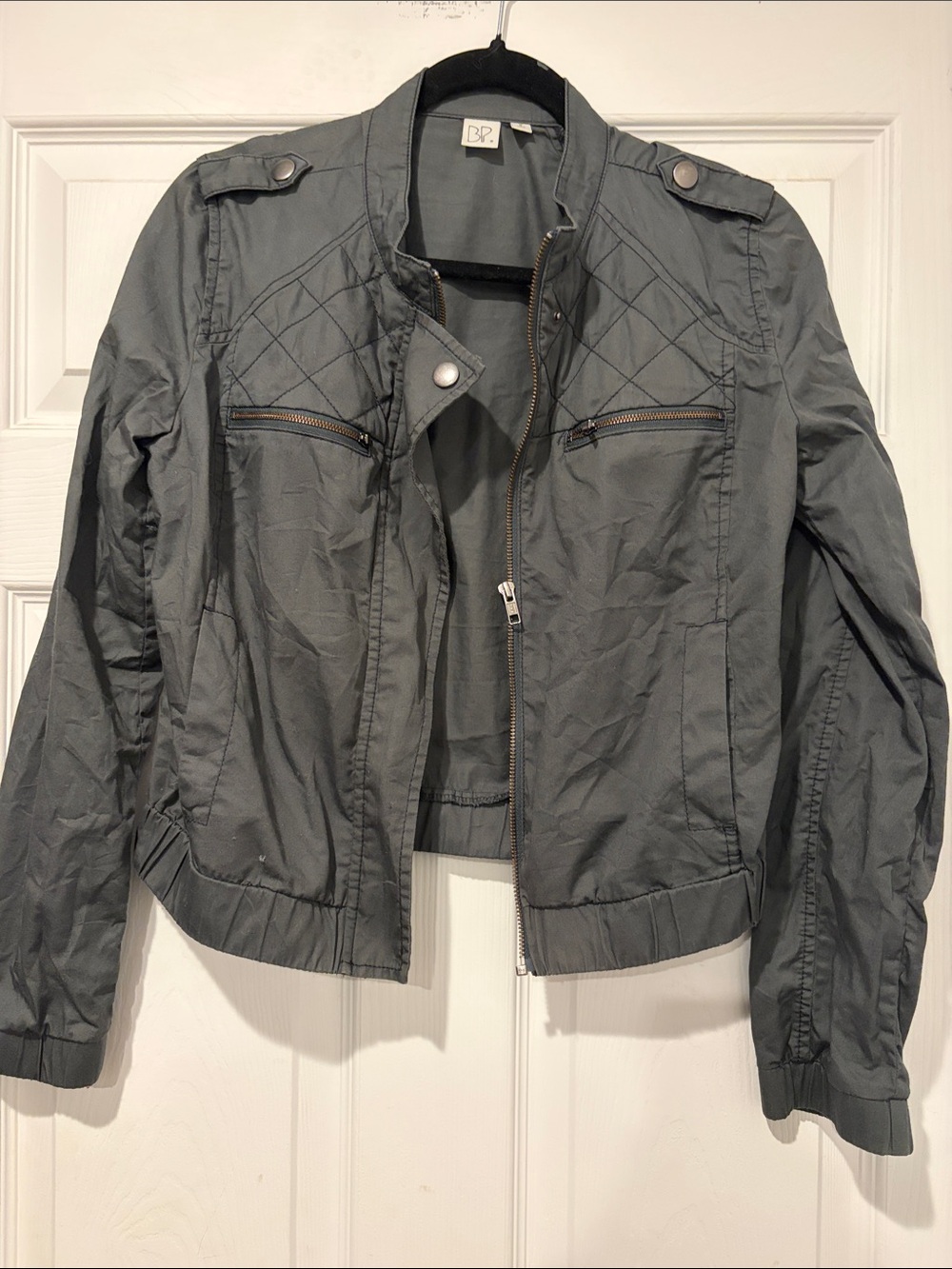 bp Quilted Utility Jacket in Charcoal